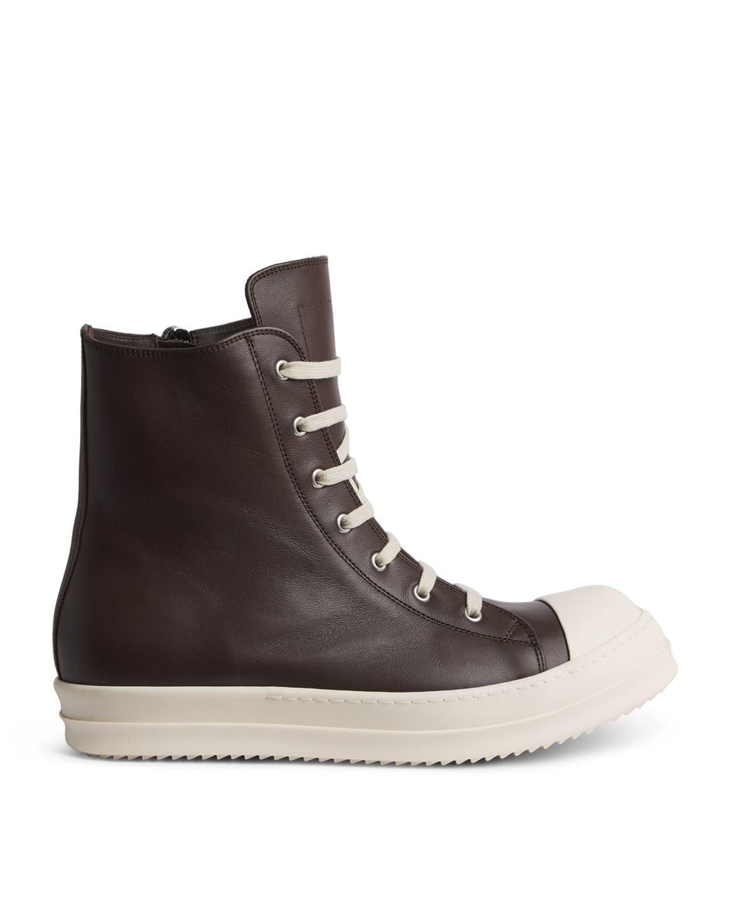 Rick Owens Brown Leather Classic High-Top Sneakers for men