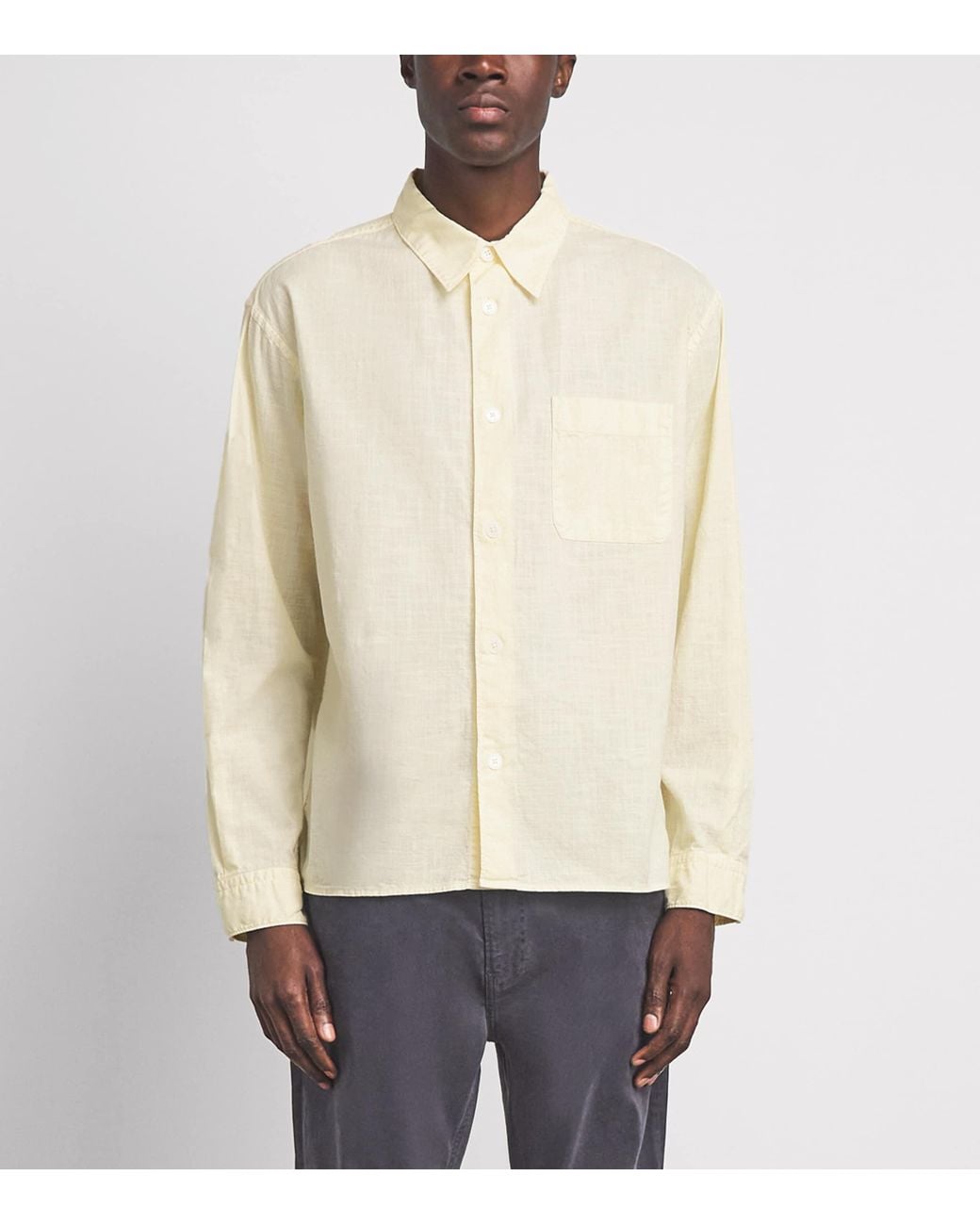 FRAME White Textured Cotton Shirt for men