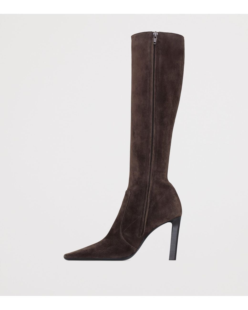 Saint Laurent Brown Leather Francoise Knee-High Boots 95
