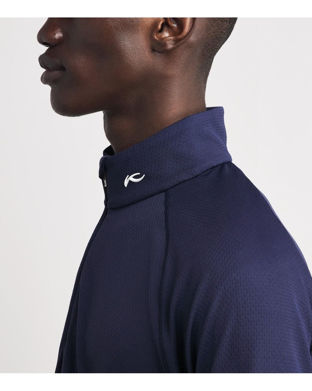 Kjus Blue Pima Cotton Hollow Half-Zip Top for men