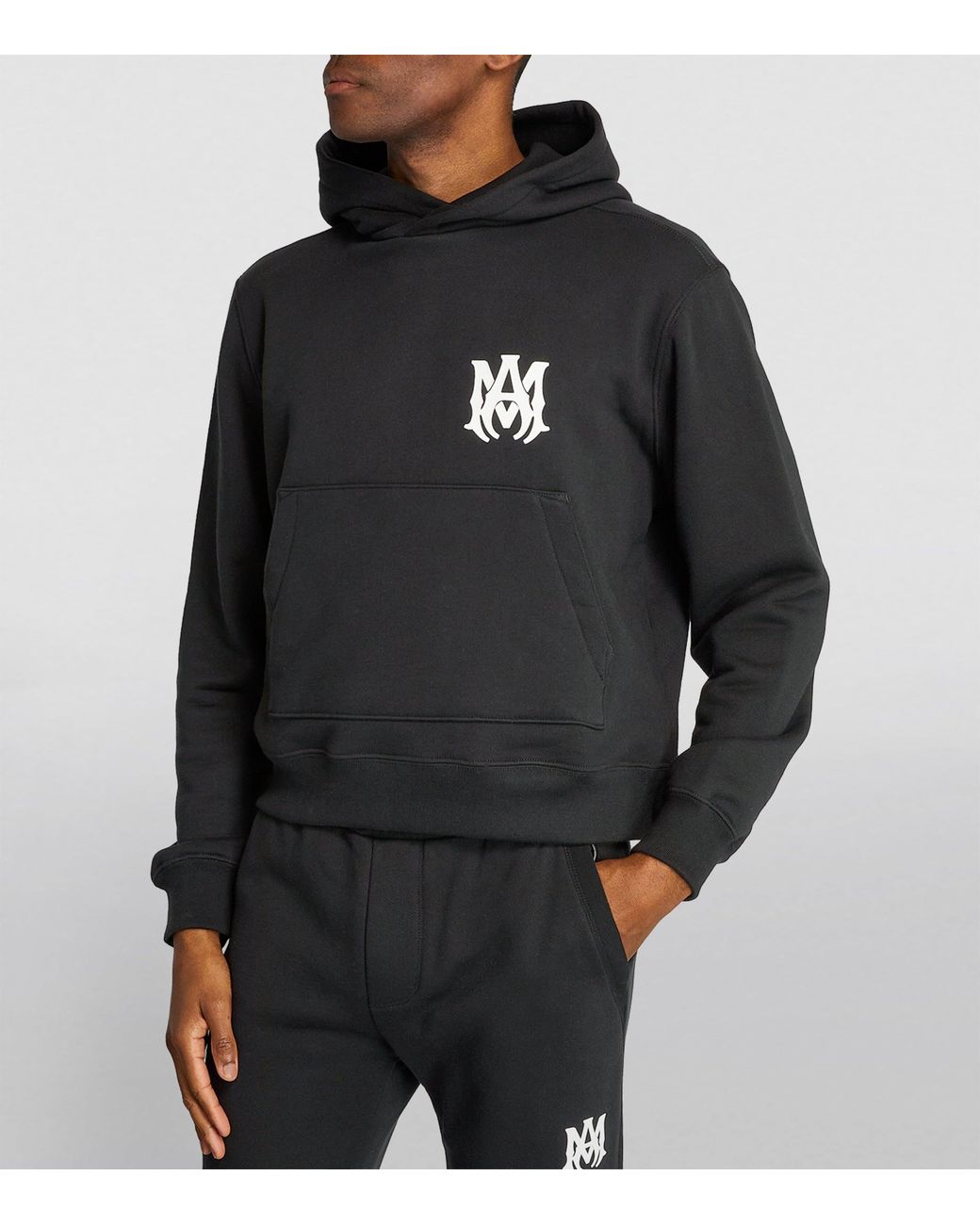 Amiri Black Cotton Core Logo Hoodie for men