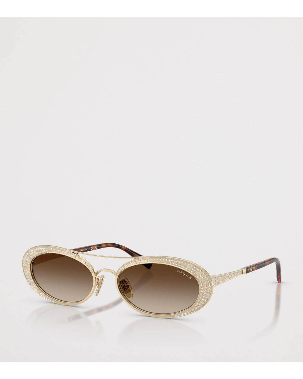 Vogue Natural Rhinestone Oval Sunglasses