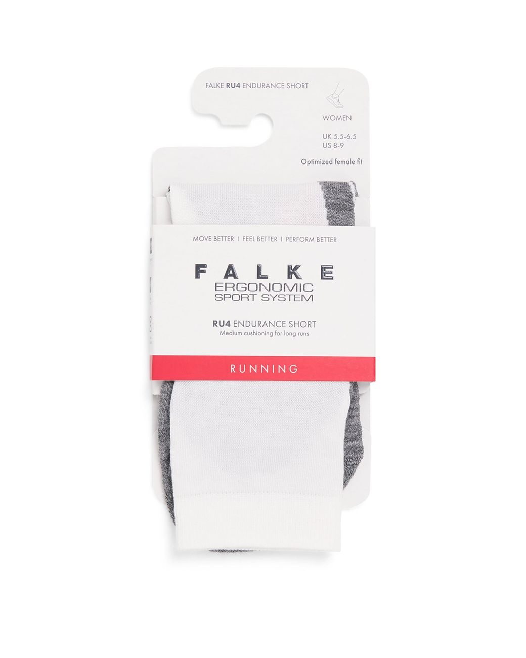 Falke White Ru4 Endurance Running Short Socks for men