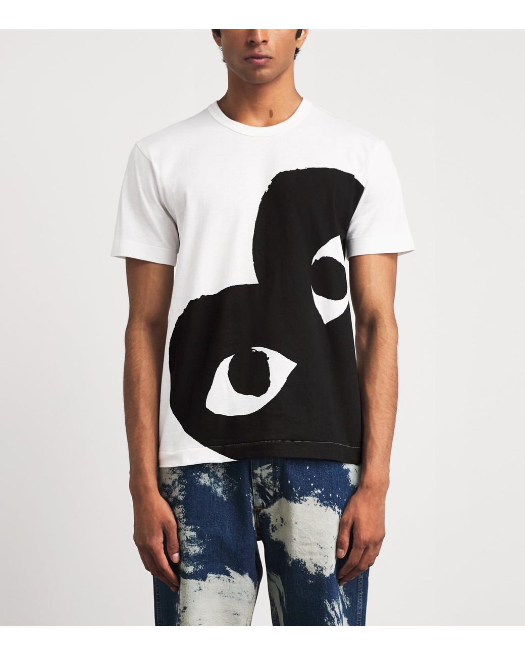 Comme des Garçons Black Cotton Bottom Corner Heart T-Shirt for men