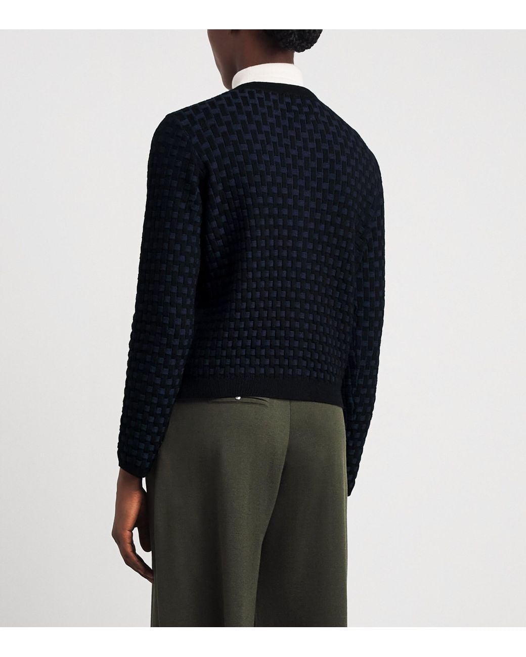 Molli Blue Wicker-Knit Cardigan