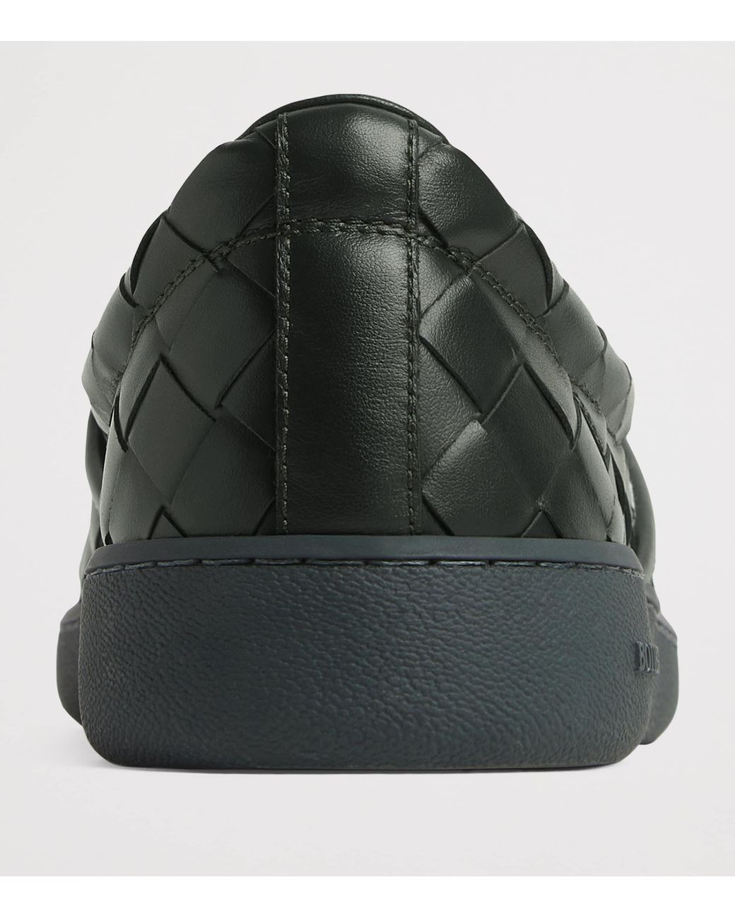 Bottega Veneta Black Leather Intrecciato Loafers for men