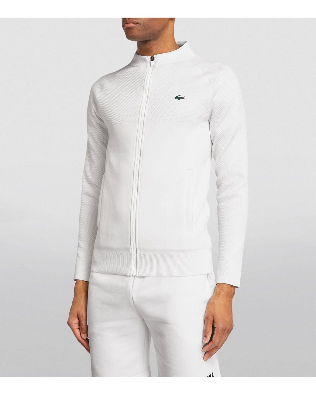 Lacoste X Novak Djokovic Zip-up Jacket in White for Men | Lyst