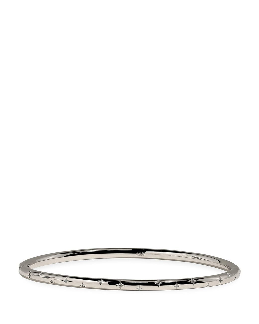 Astrid & Miyu White Rhodium-Plated Cosmic Dome Bangle