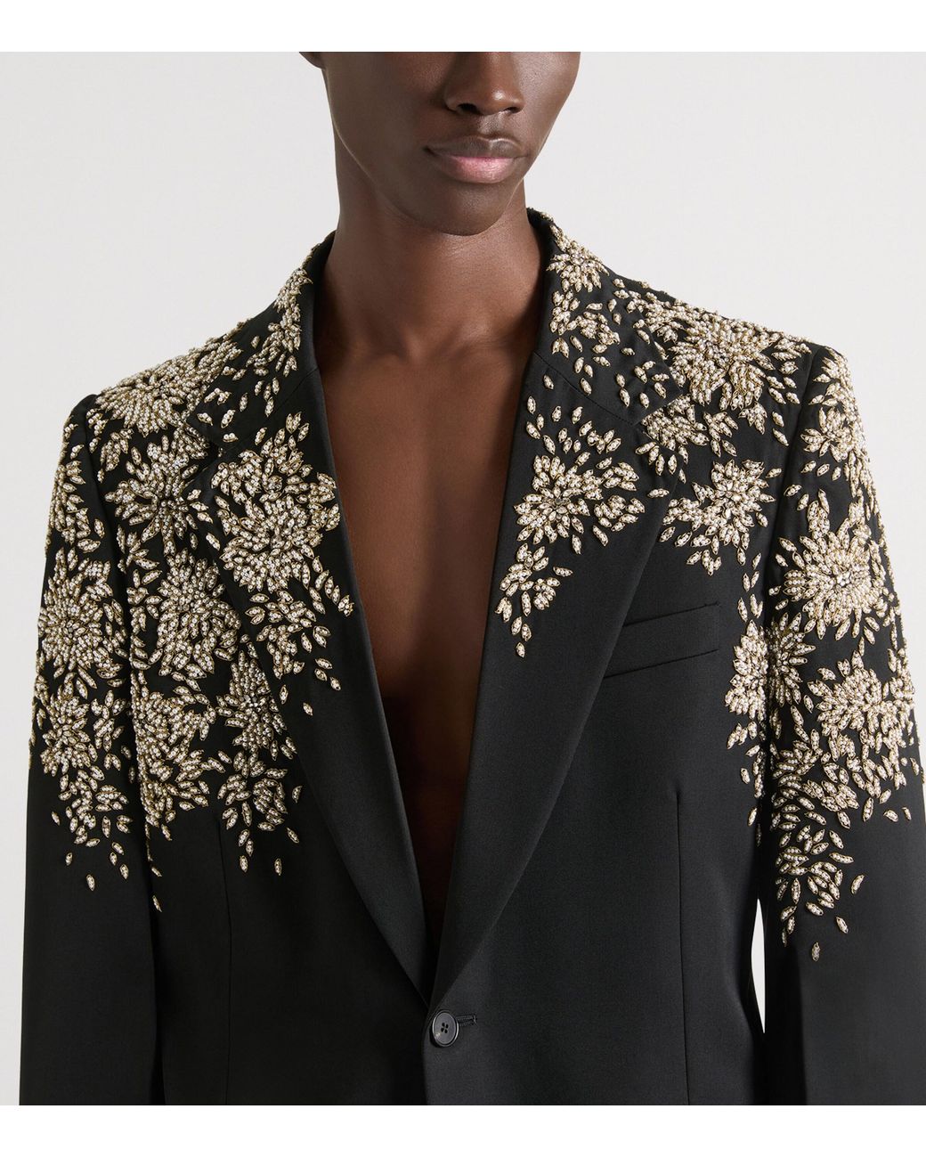 Givenchy Black Wool Embellished Blazer for men