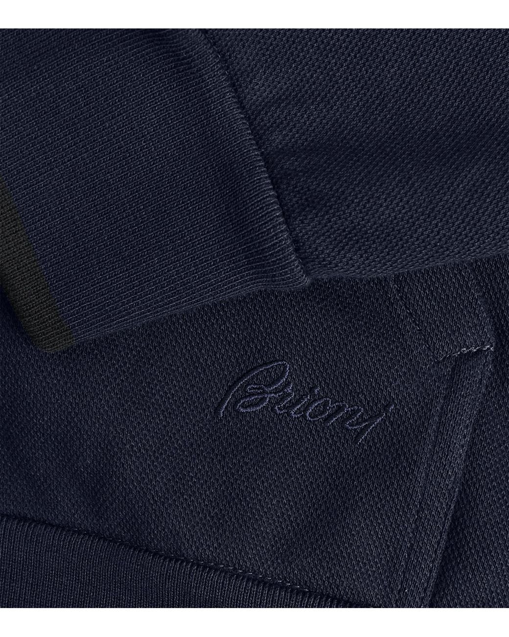 Brioni Blue Cotton-Blend Zip-Up Sweater for men