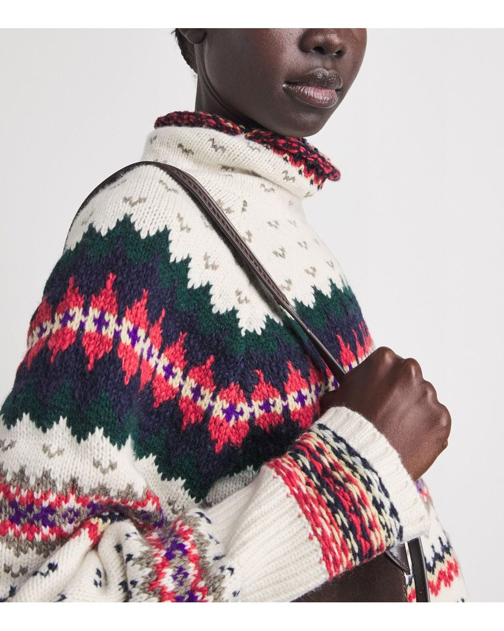 Polo Ralph Lauren White Wool-Blend Fair Isle Sweater