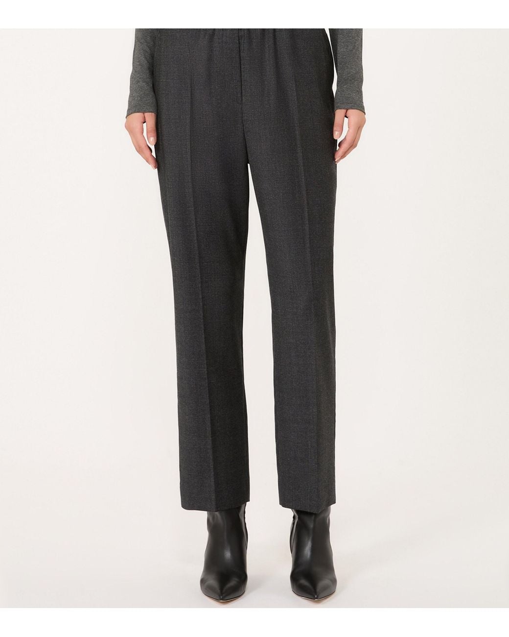 Weekend by Maxmara Gray Virgin Wool Elasticated Trousers