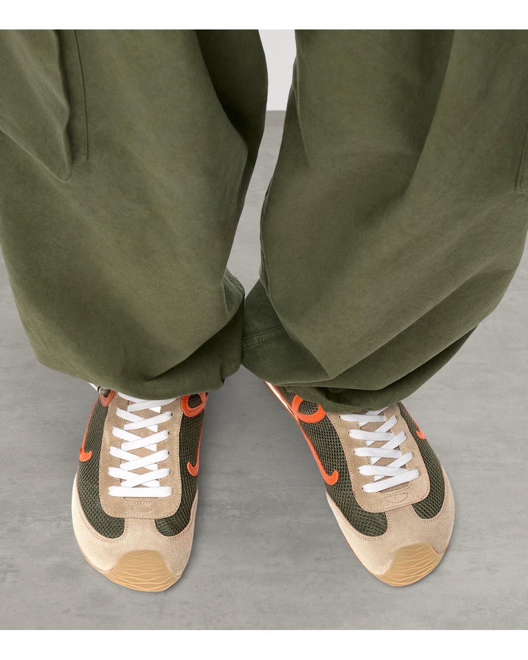 Loewe Green Suede-Mesh Ballet Runner 2.0 Sneakers for men