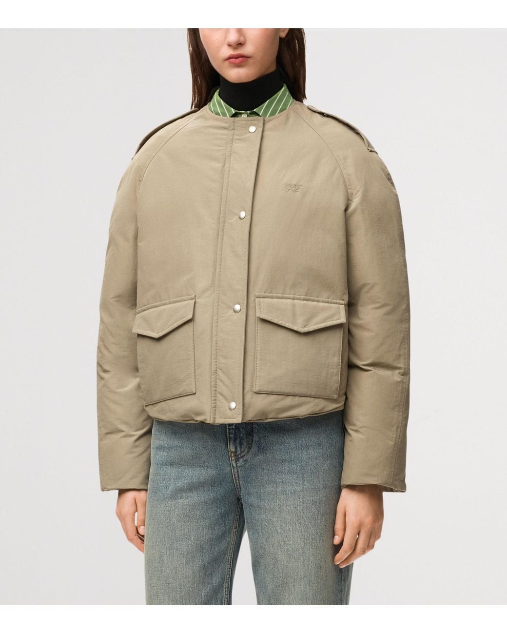 Loewe Natural Technical Shearling-Collar Jacket