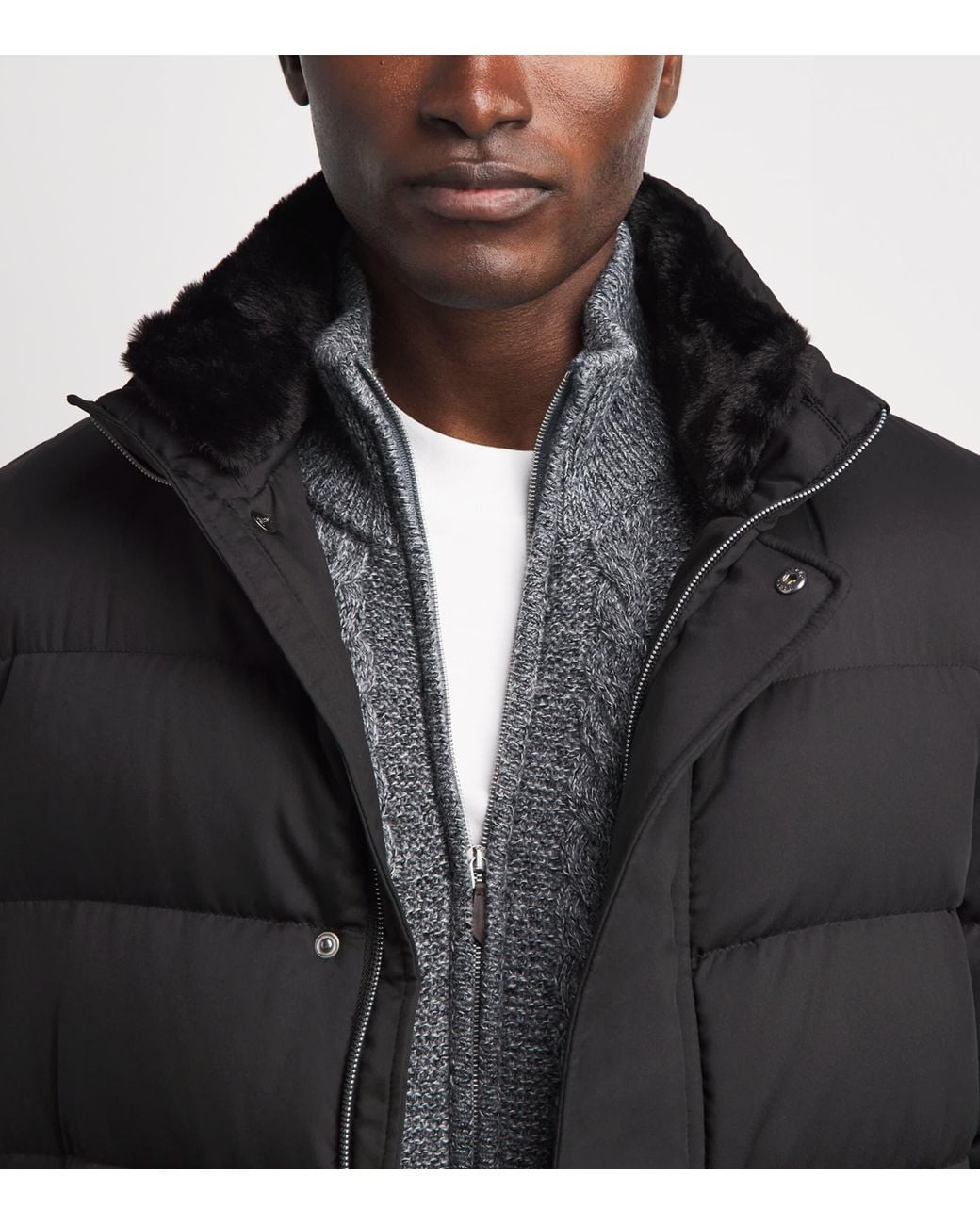 Herno Black Down Quilted Puffer Jacket for men