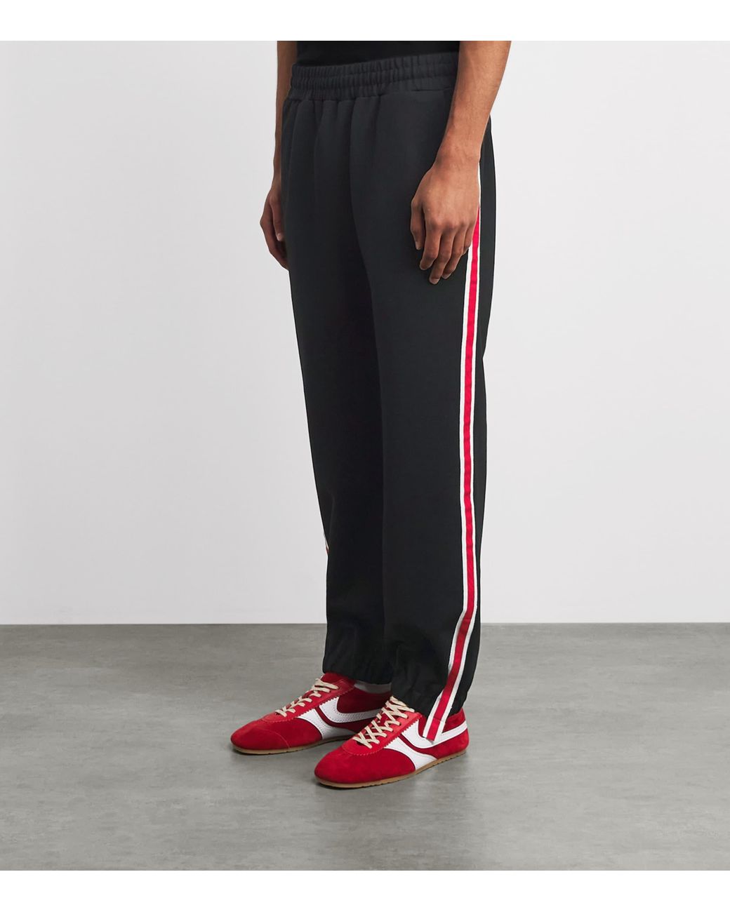 Rhude Black Cotton-Blend Hamptons Track Sweatpants for men