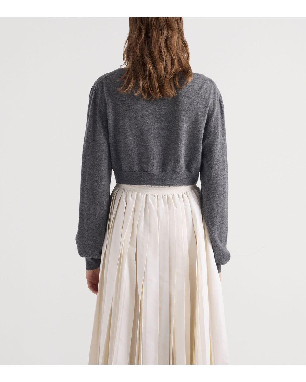 Prada Gray Cashmere Cropped Cardigan
