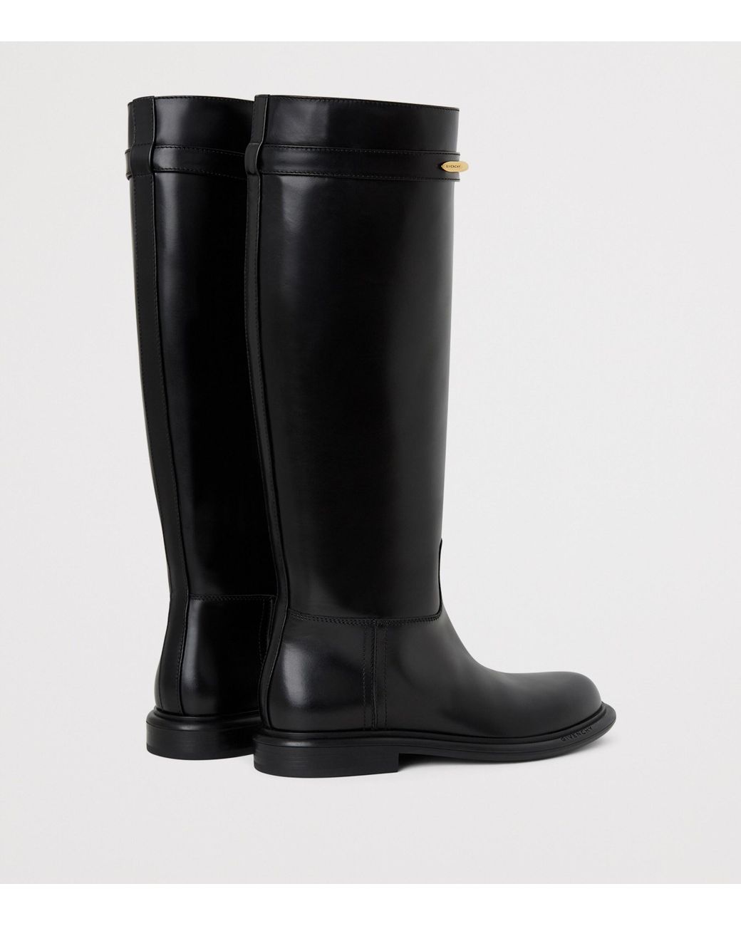 Givenchy Black Leather Knee-High Riding Boots