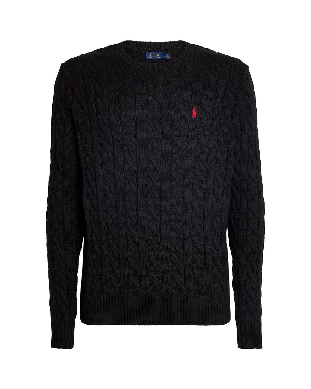 Polo Ralph Lauren Black Cotton Cable-Knit Sweater for men