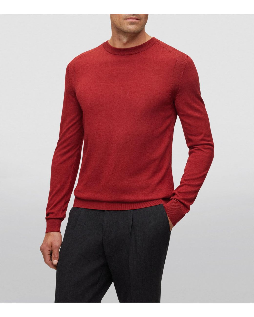 Boss Red Wool-Silk-Cashmere Sweater for men