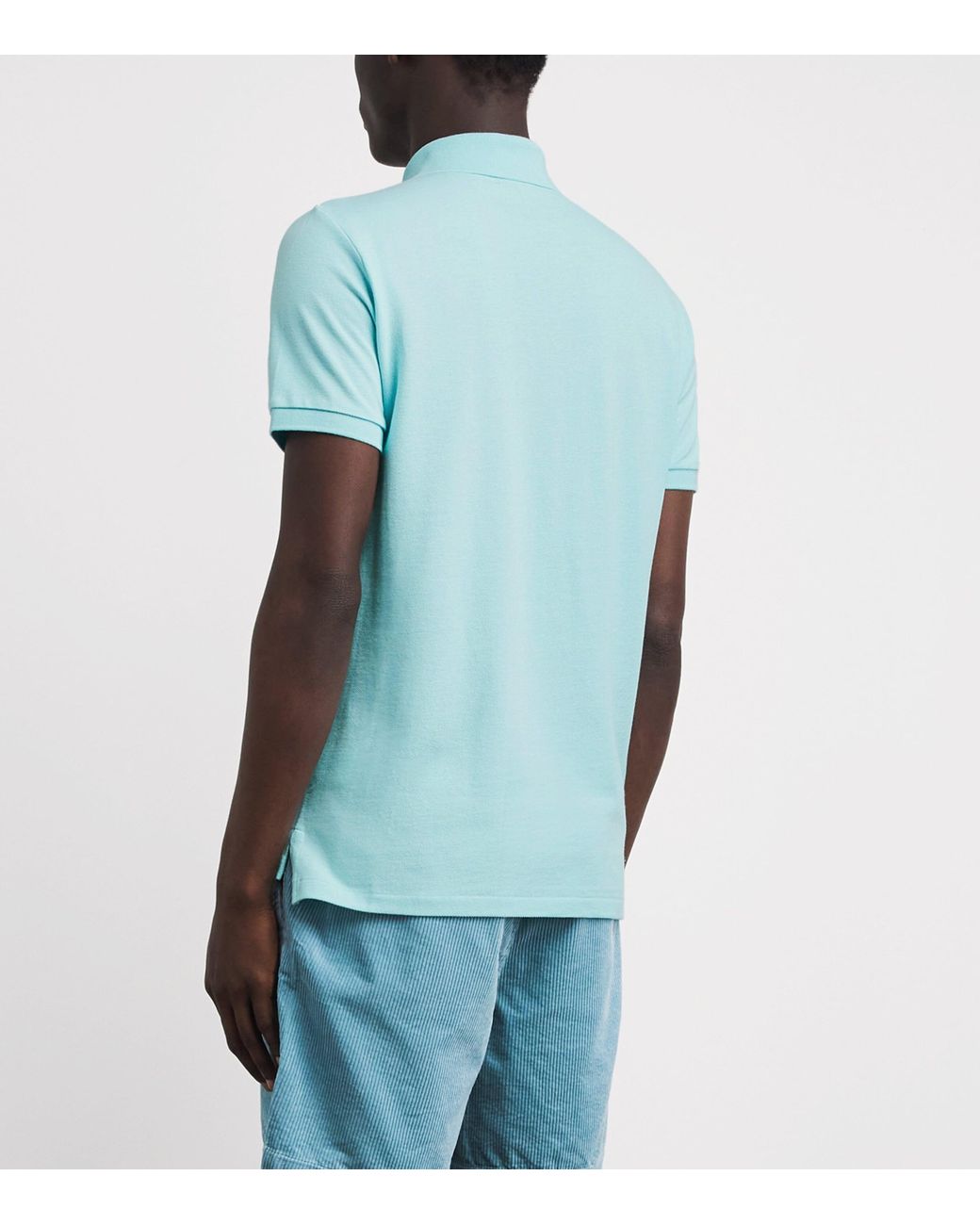 Polo Ralph Lauren Blue Cotton Mesh Custom-Fit Polo Shirt for men