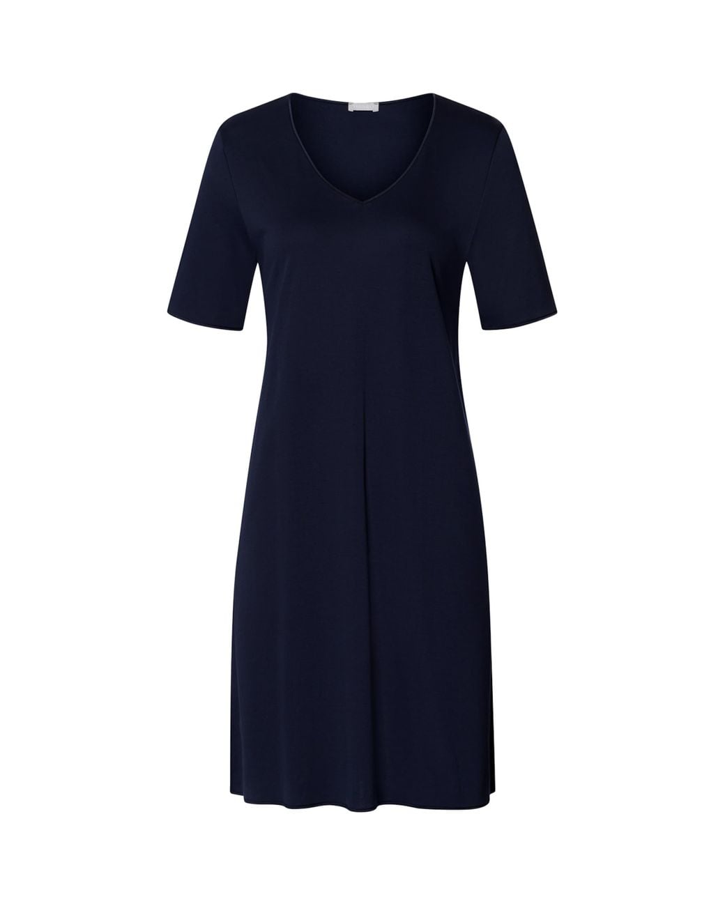Hanro Blue Cotton Short-Sleeve Nightdress