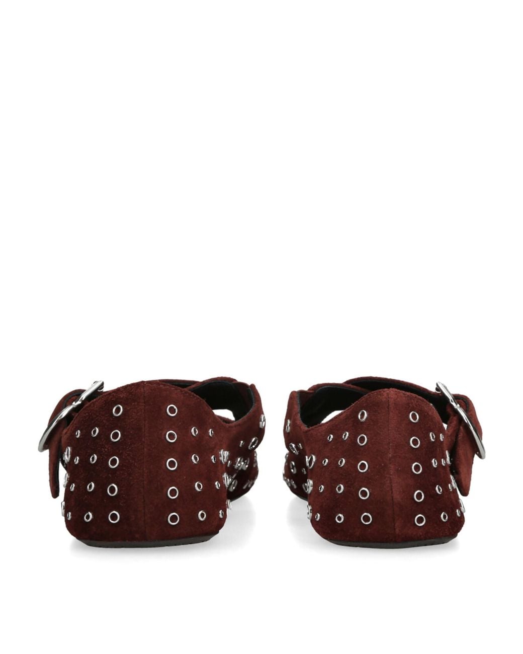 Alaïa Red Suede Embellished Criss-Cross Ballet Flats