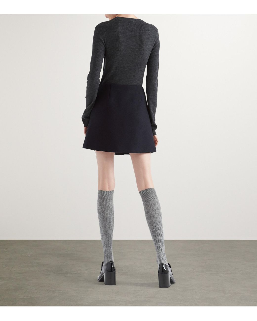Prada Black Wool-Blend Superfine Logo Sweater