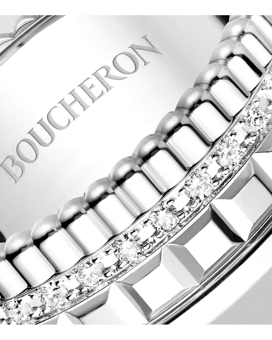 Boucheron Metallic Small And Diamond Quatre Radiant Ring