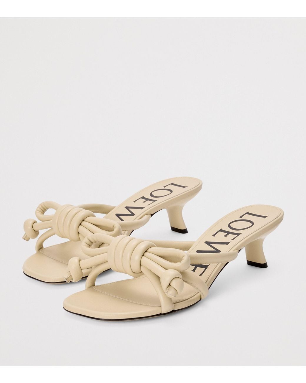 Loewe Natural Lambskin Flamenco Knot Mules 45