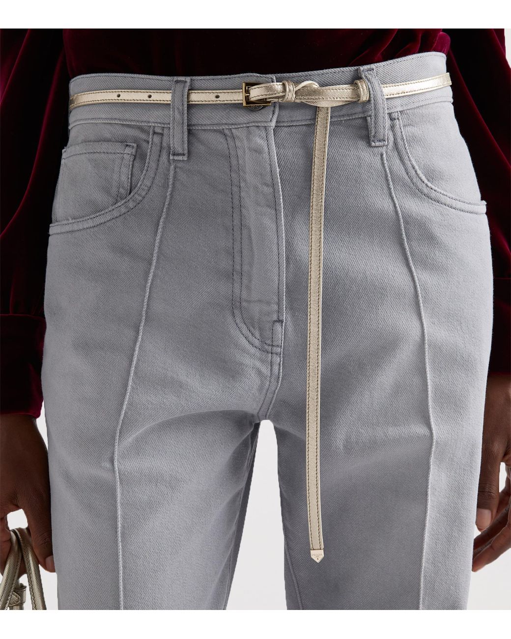 Prada Gray Nappa Leather Belt