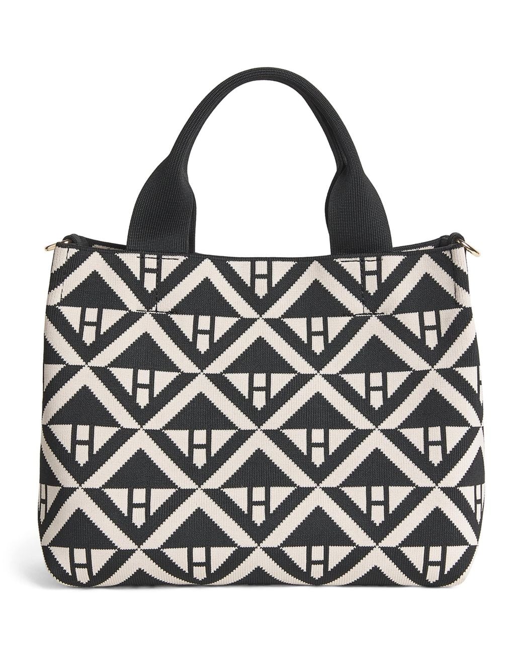 Harrods Black Small Geometric Tote Bag