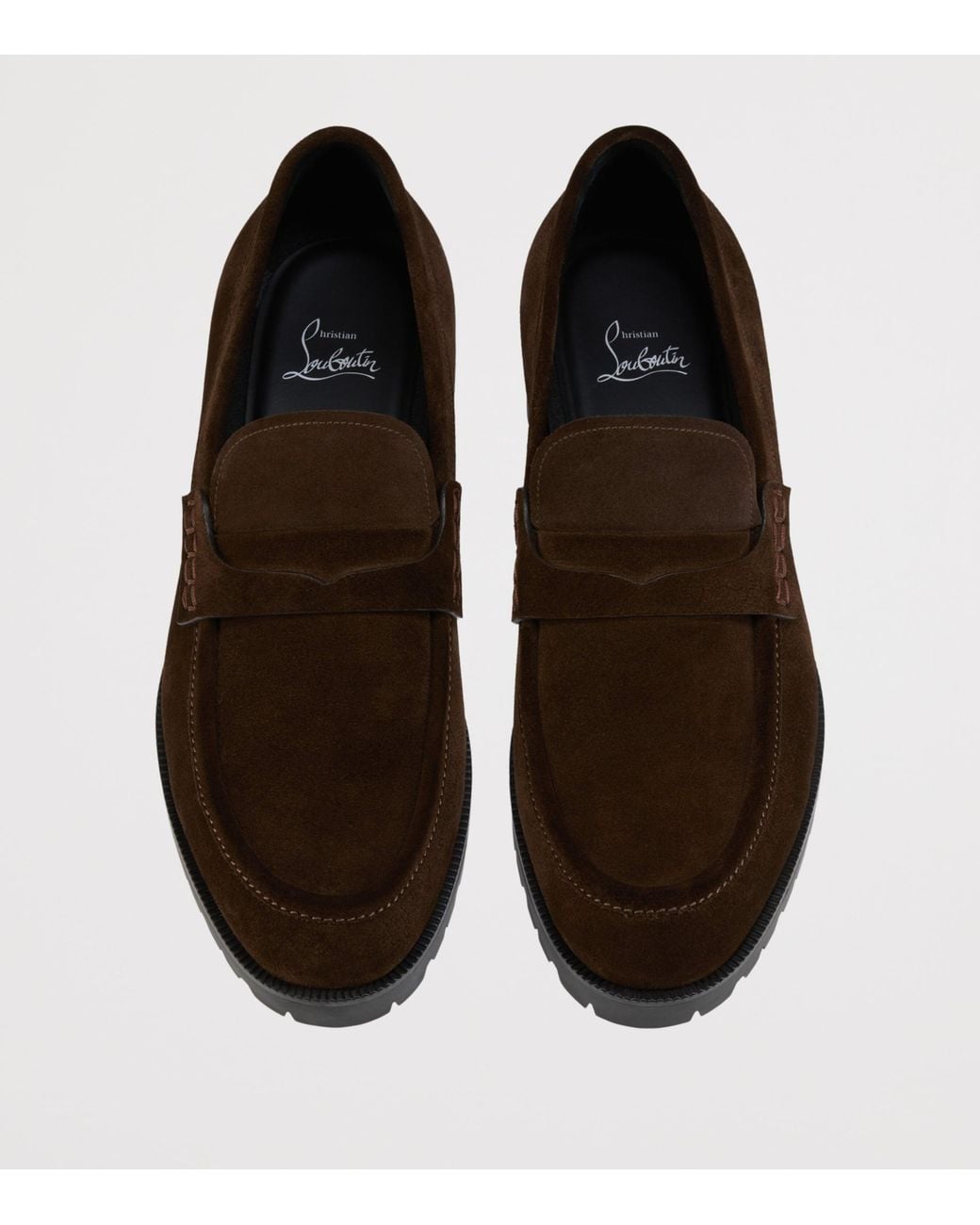 Christian Louboutin Brown Cavavin Suede Derby Shoes for men