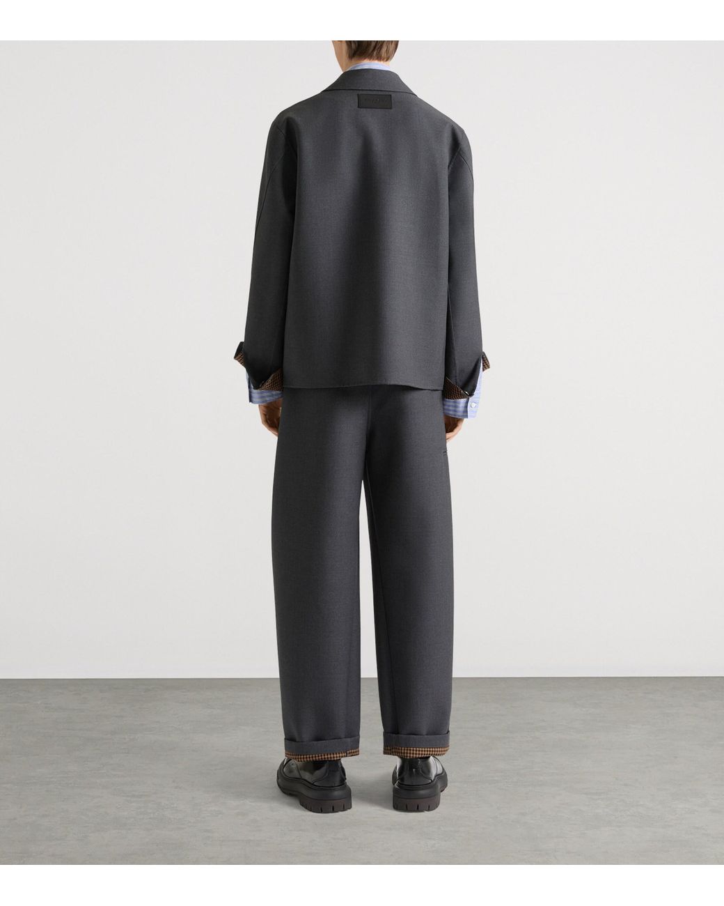 Givenchy Gray Wool-Silk Couture Seam Trousers for men