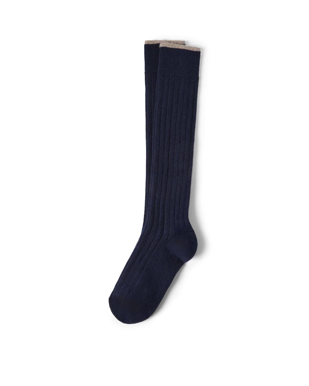 Brunello Cucinelli Blue Cashmere Ribbed Socks for men