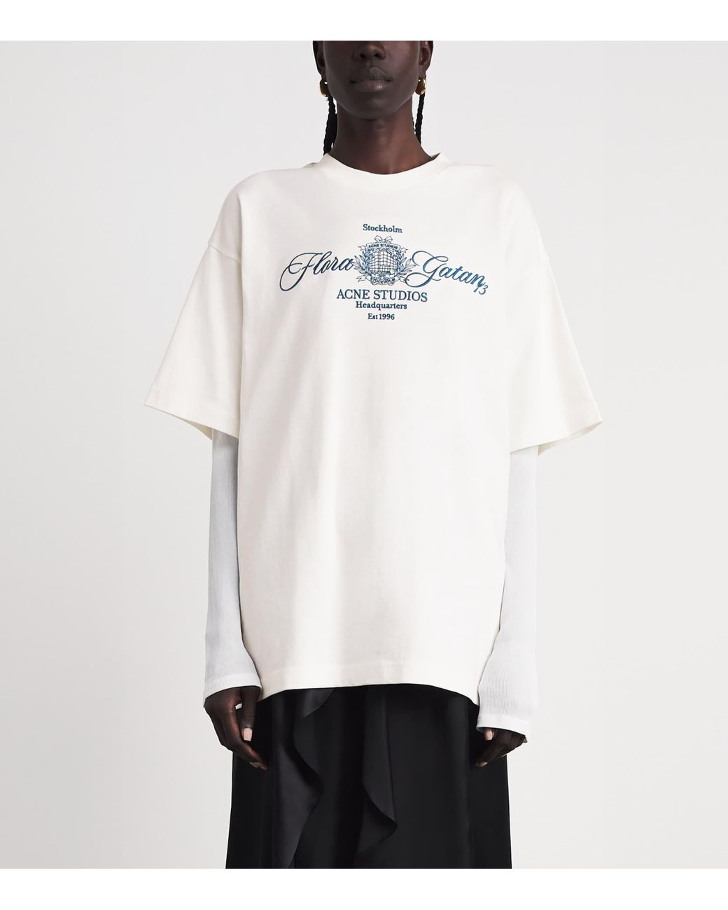 Acne White Cotton Logo T-Shirt
