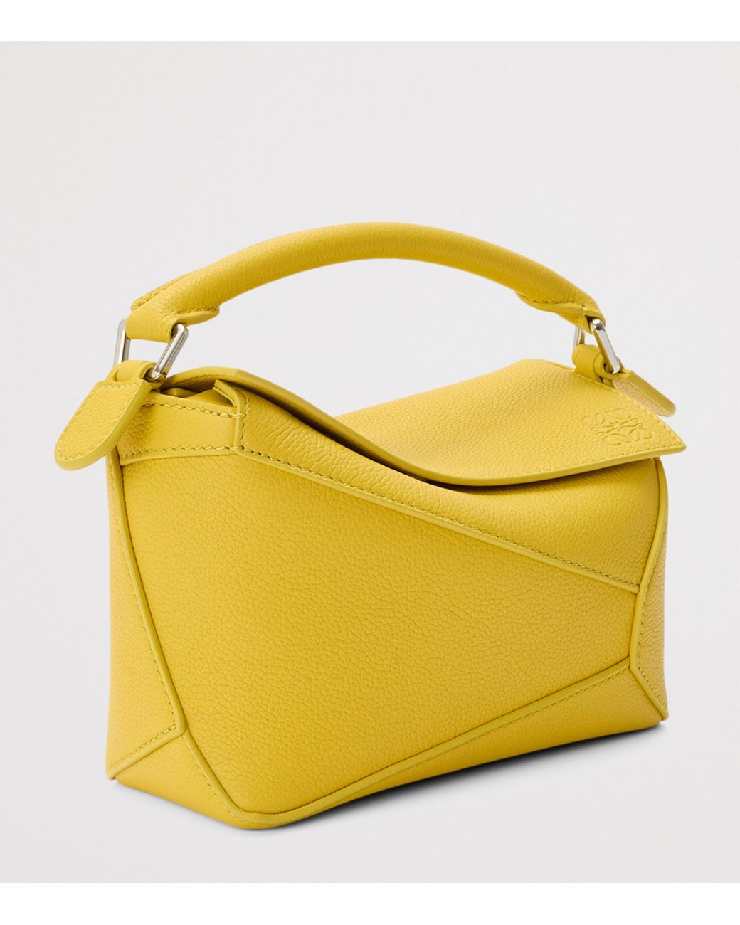 Loewe Yellow Mini Leather Puzzle Edge Top-Handle Bag