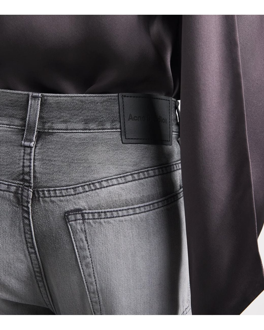 Acne Gray 2021F Mid-Rise Flared Jeans