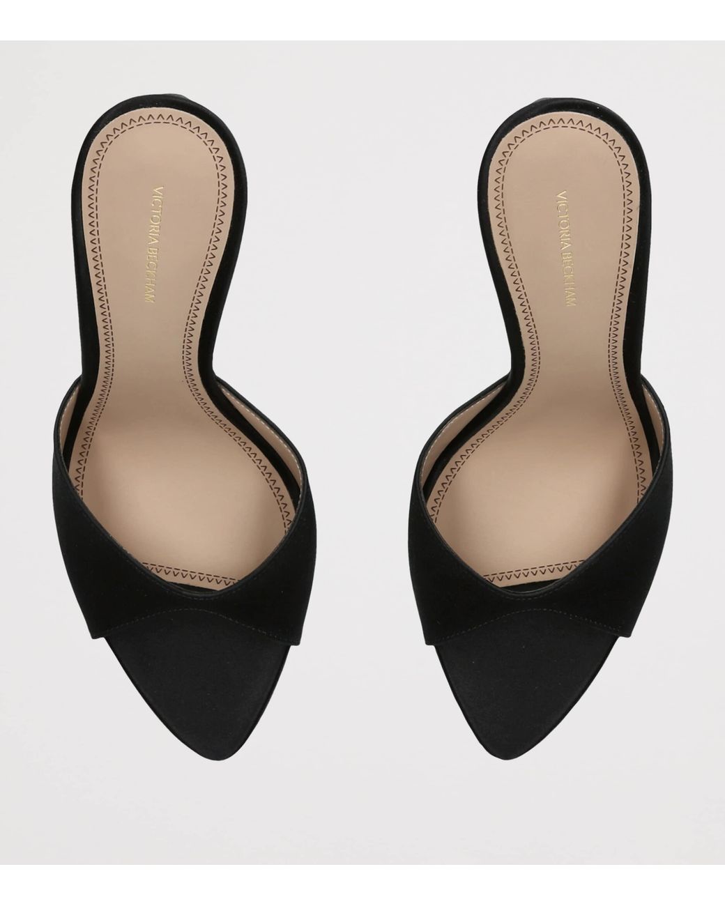 Victoria Beckham Black Satin Harlow Heeled Mules 100