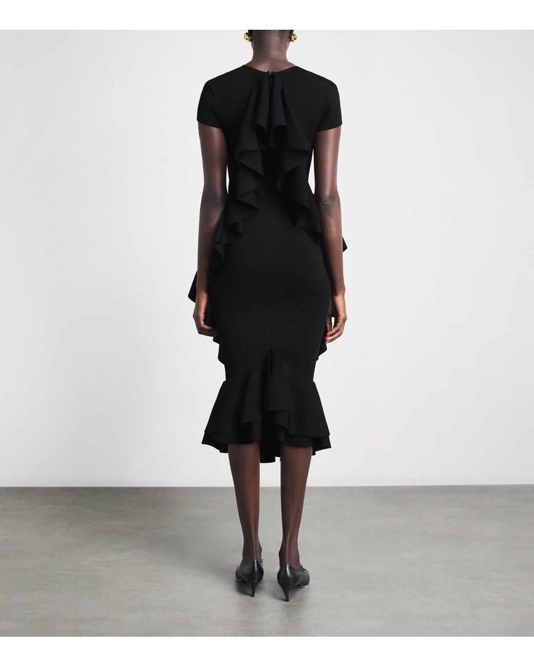 Jacquemus Black Knitted Ruffle Poisson Dress