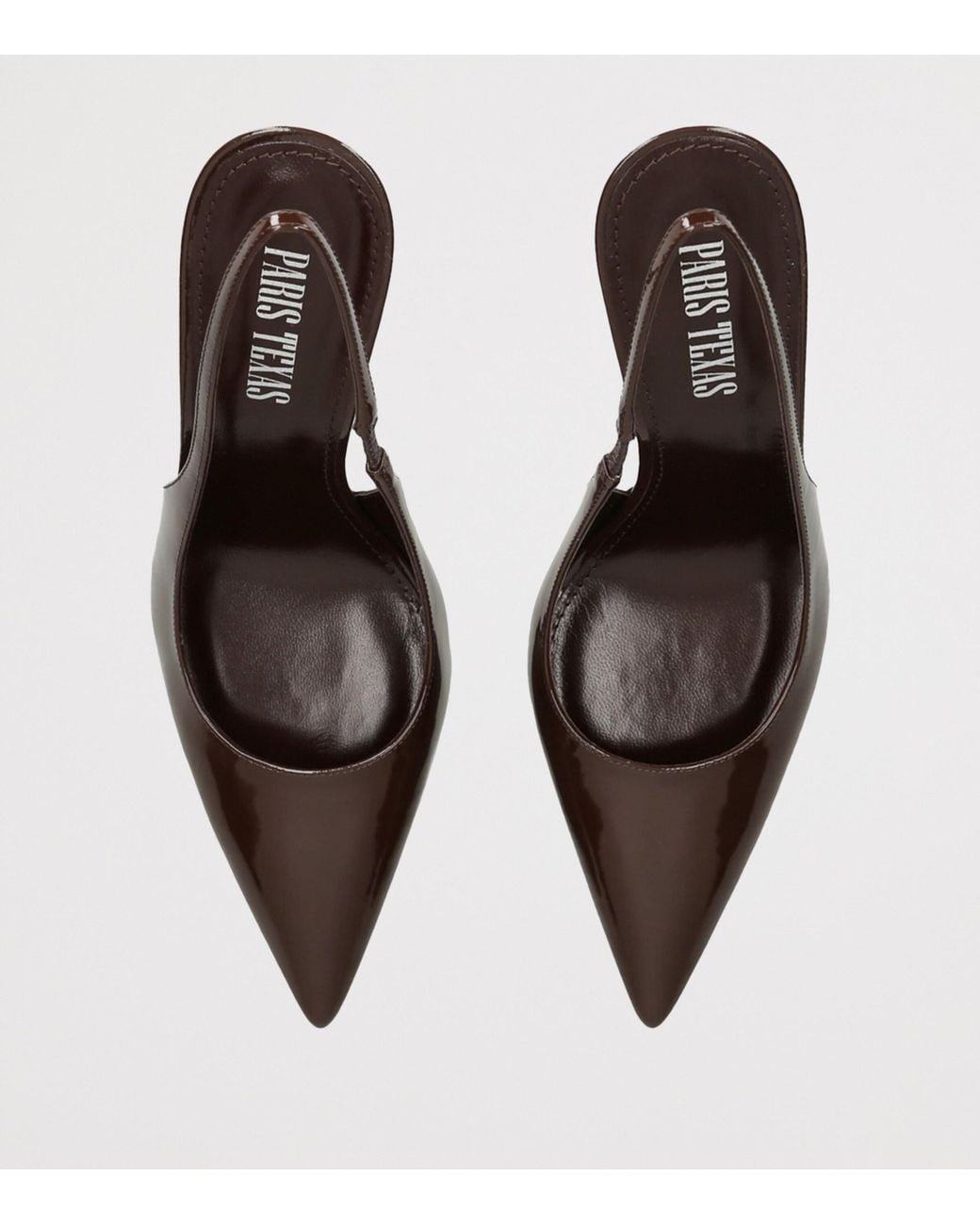 Paris Texas Brown Patent Leather Lidia Slingback Pumps 105