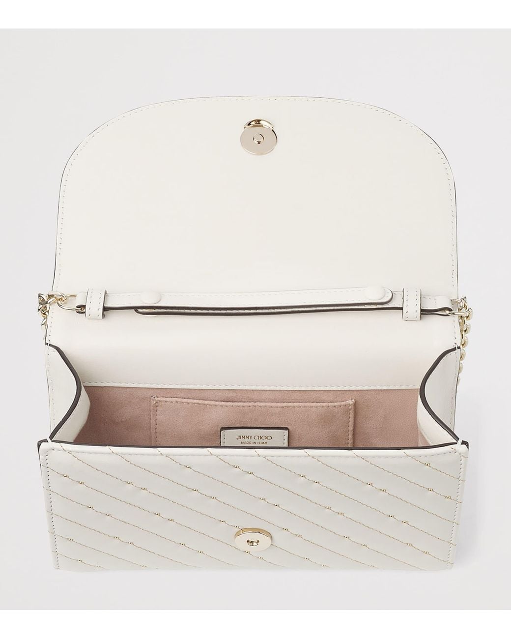 Jimmy Choo Natural Leather Curve Clutch Bag