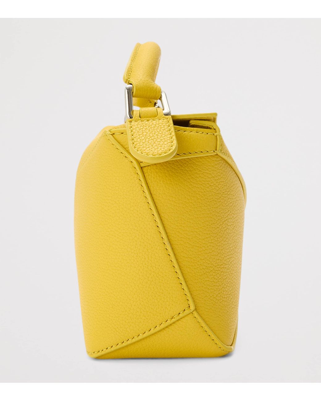 Loewe Yellow Mini Leather Puzzle Edge Top-Handle Bag