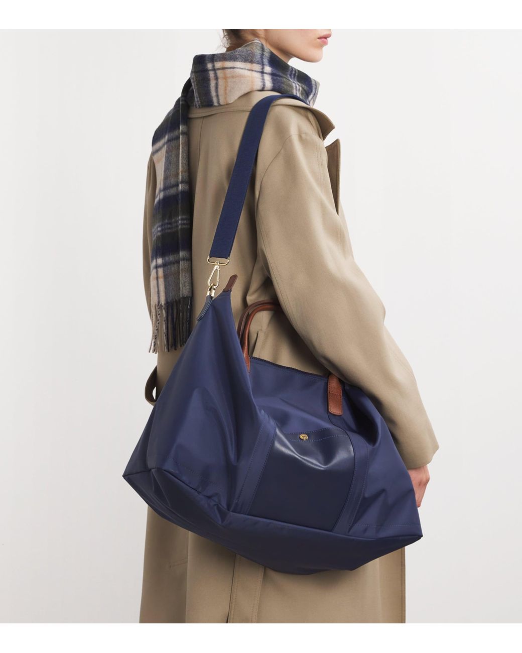 Harrods Blue Nylon Overnight Tote Bag
