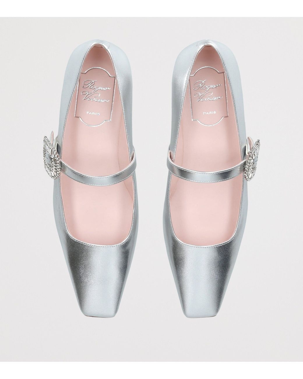 Roger Vivier White Leather Belle Vivier Mary Janes