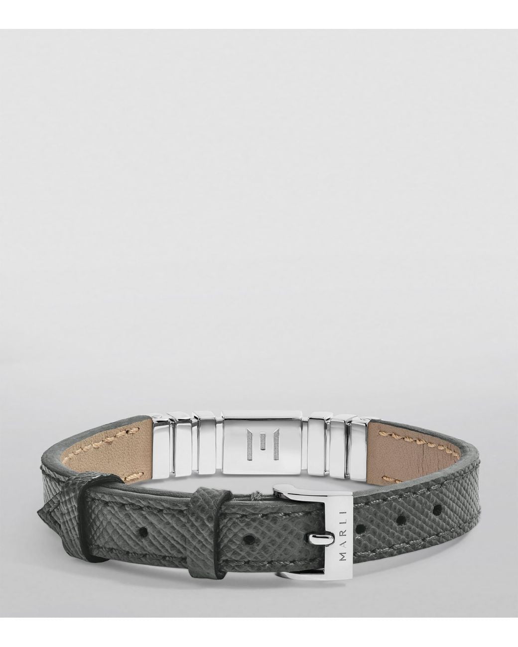 Marli New York Gray And Saffiano Leather Unii Bracelet