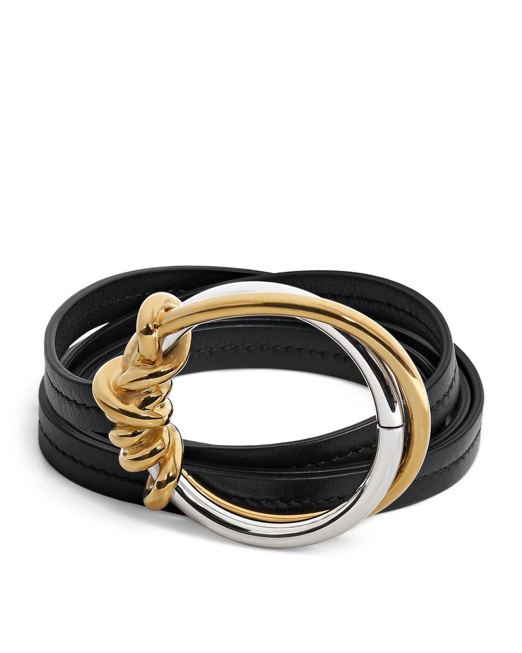 Bottega Veneta Black Leather Knot Ring Belt