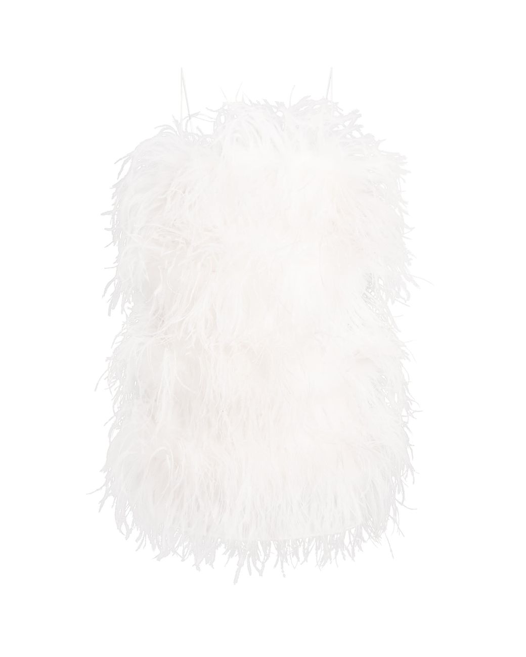 Oseree White Feather Mini Dress