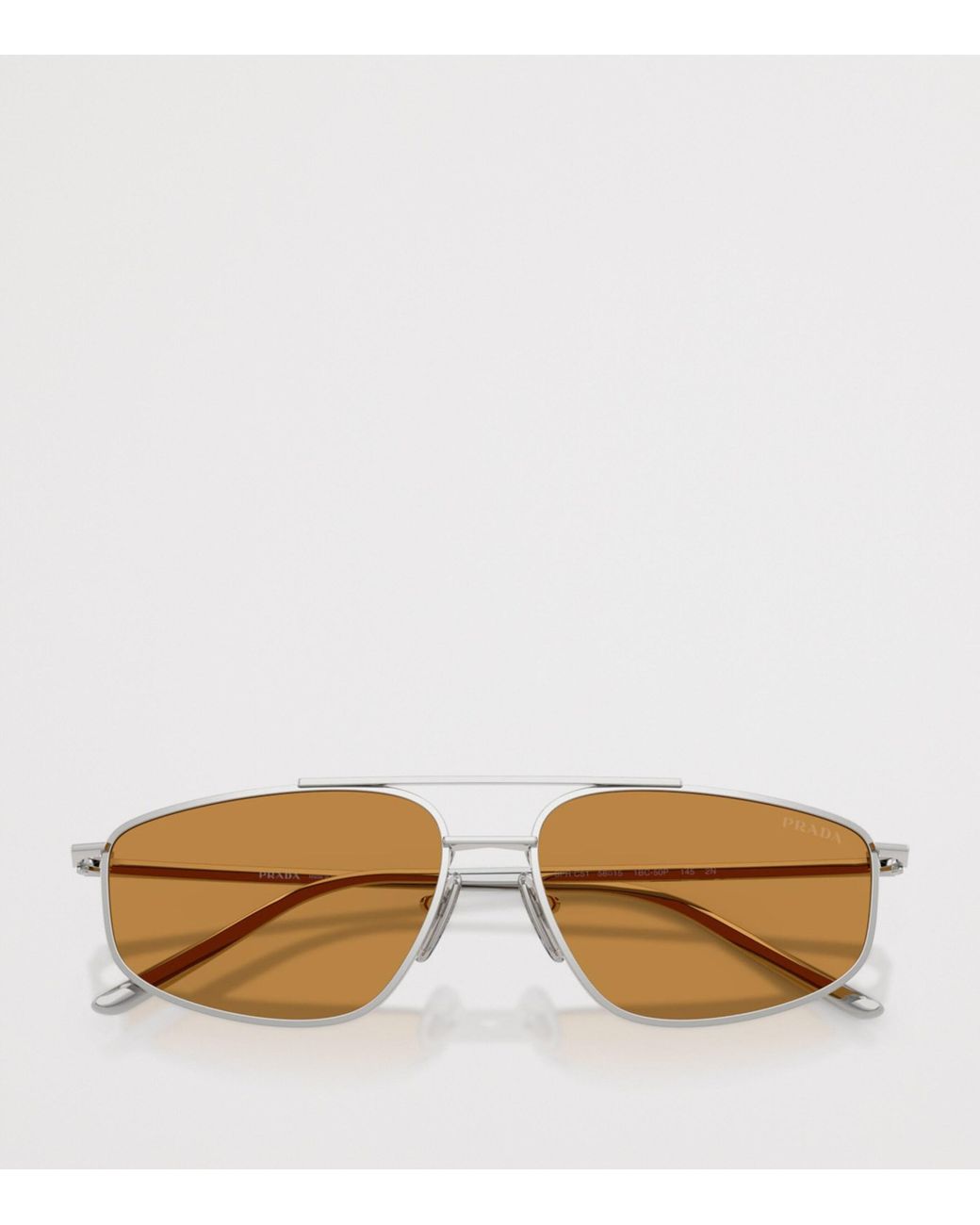 Prada Natural Metal Rectangular Sunglasses