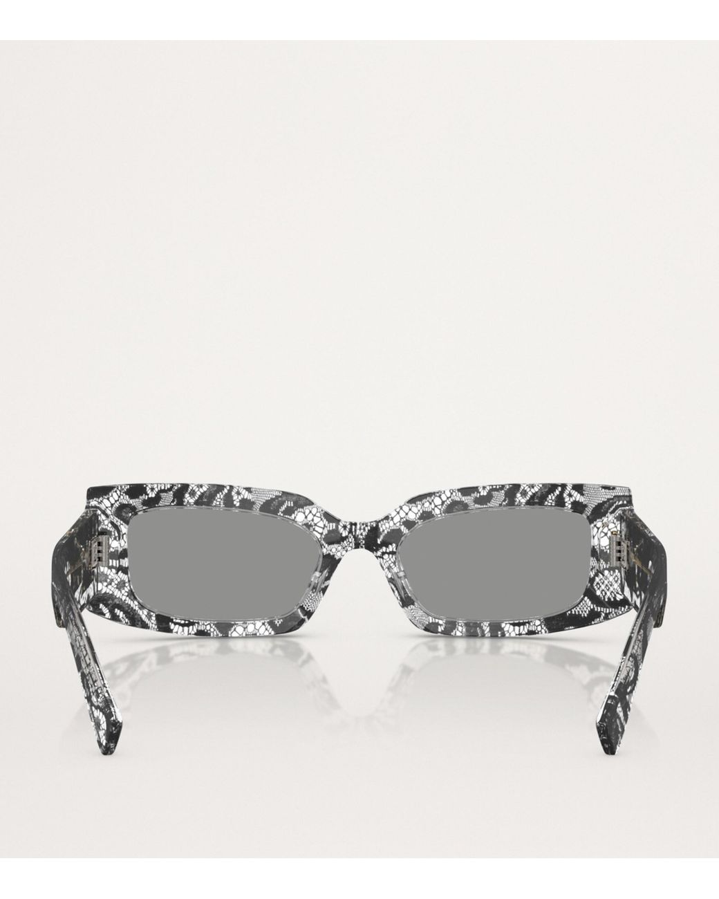 Dolce & Gabbana Gray Acetate Rectangular Sunglasses